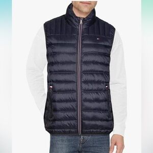 NWT Tommy Hilfiger Men's Lightweight Packable Midnight Blue Puffer Vest Jacket